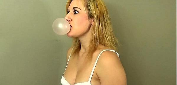  Bubble Gum Bubbles In White Bra